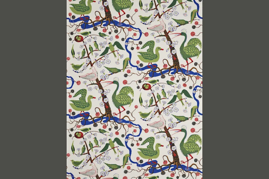 Tygprov Gröna Fåglar